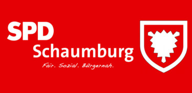 Wappen mit Text: SPD Schaumburg - Fair, Sozial, Bürgernah